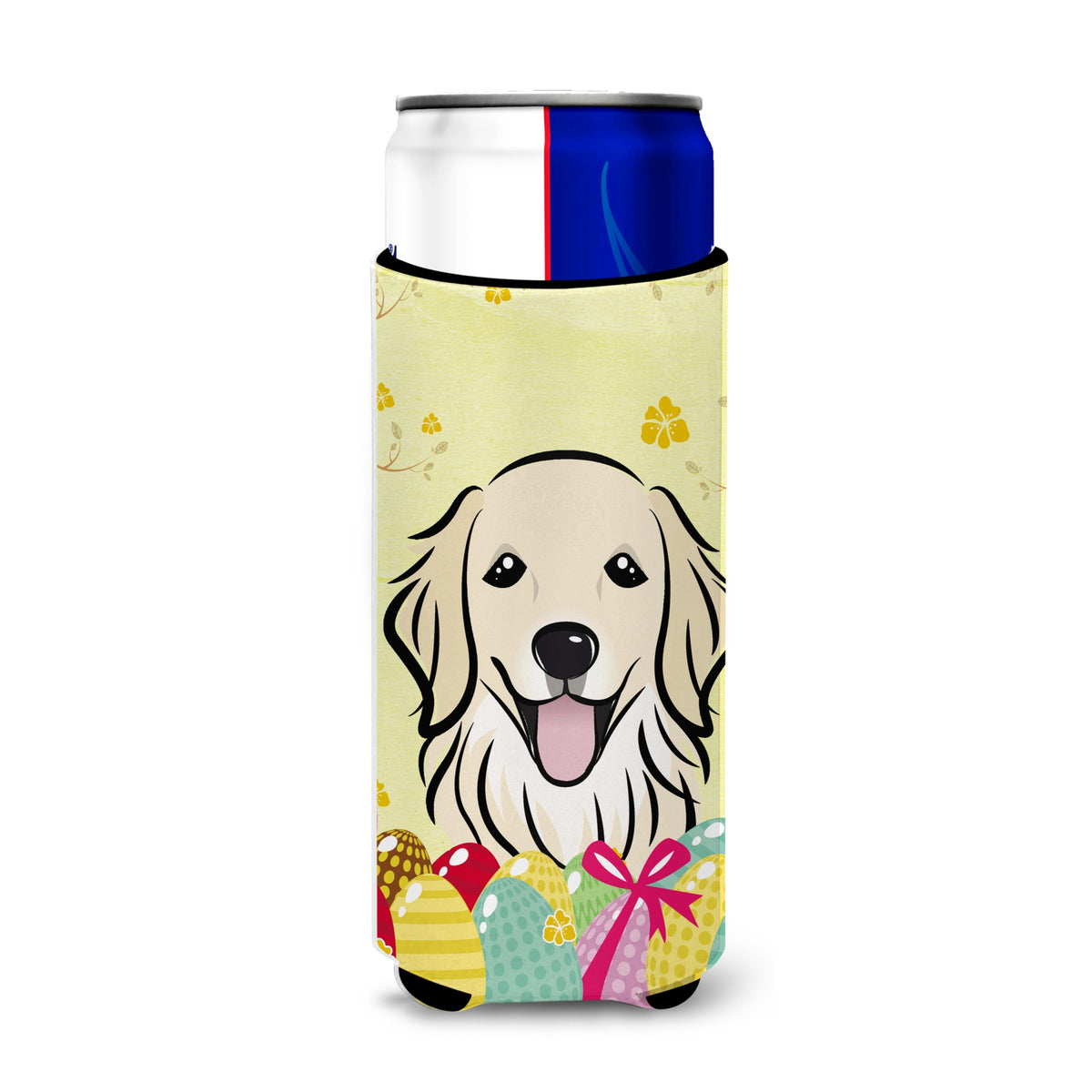 Caroline'S Treasures Bb1887Muk Golden Retriever Easter Egg Hunt Michelob Ultra Koozies For Slim Cans, Multicolor