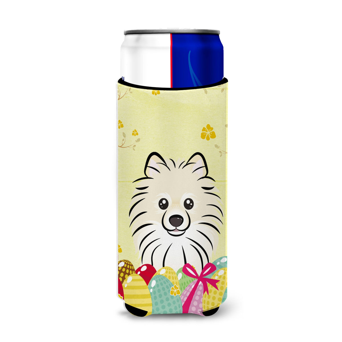 Caroline'S Treasures Bb1889Muk Pomeranian Easter Egg Hunt Michelob Ultra Koozies For Slim Cans, Multicolor