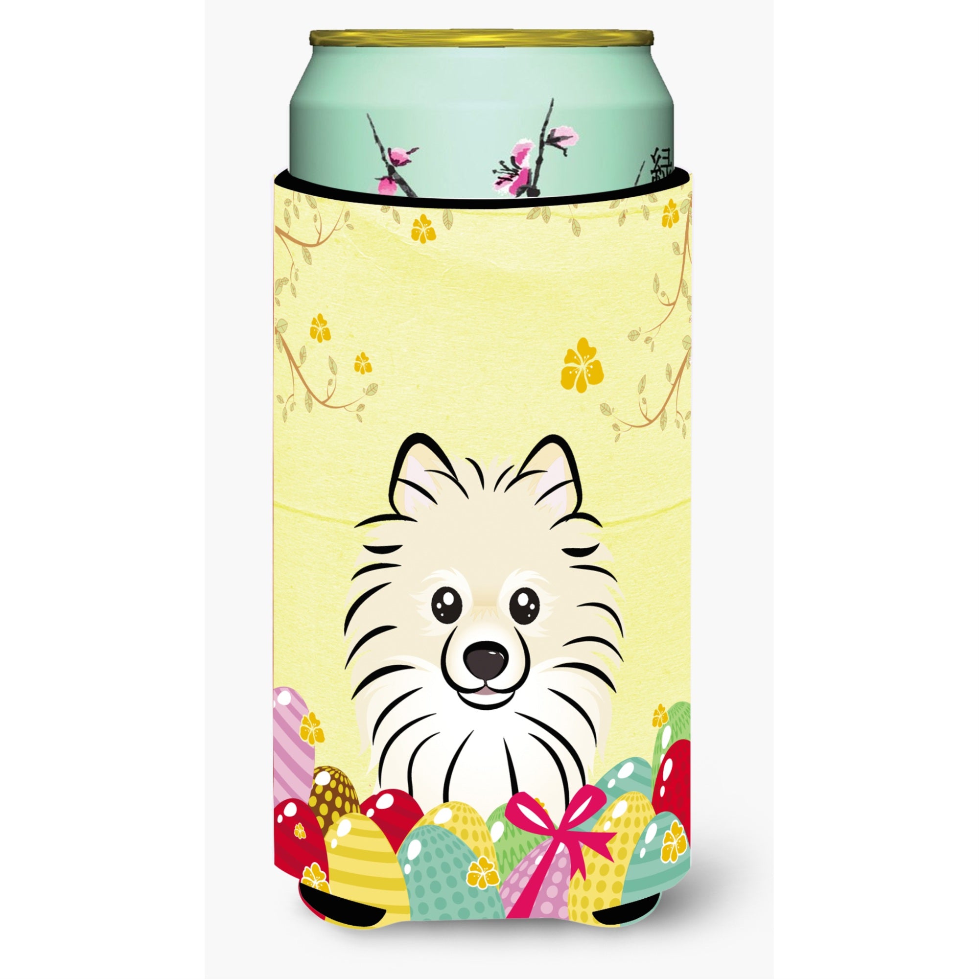 Caroline'S Treasures Bb1889Tbc Pomeranian Easter Egg Hunt Tall Boy Hugger Koozie, Multicolor
