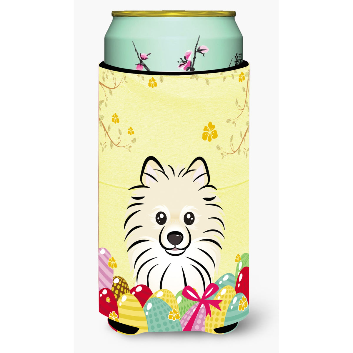 Caroline'S Treasures Bb1889Tbc Pomeranian Easter Egg Hunt Tall Boy Hugger Koozie, Multicolor