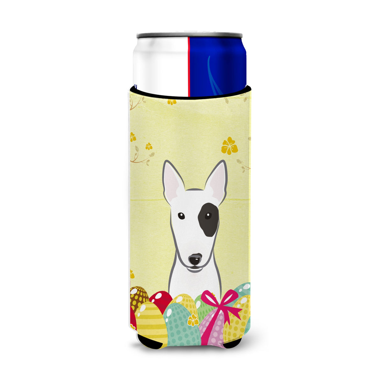 Caroline'S Treasures Bb1891Muk Bull Terrier Easter Egg Hunt Michelob Ultra Koozies For Slim Cans, Multicolor