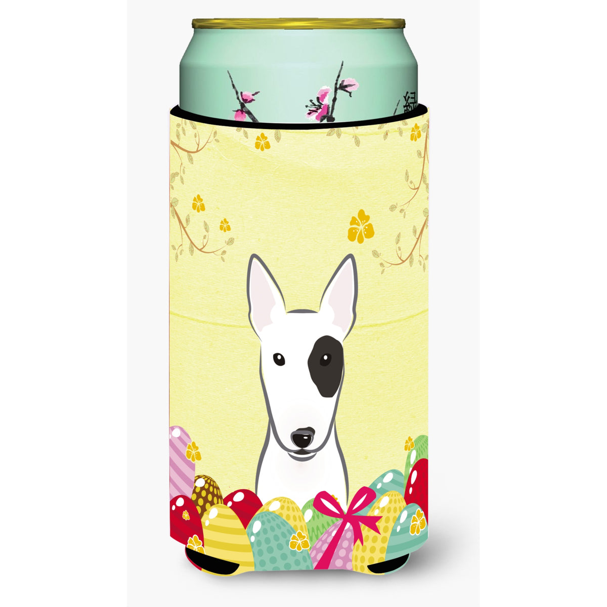 Caroline'S Treasures Bb1891Tbc Bull Terrier Easter Egg Hunt Tall Boy Hugger Koozie, Multicolor