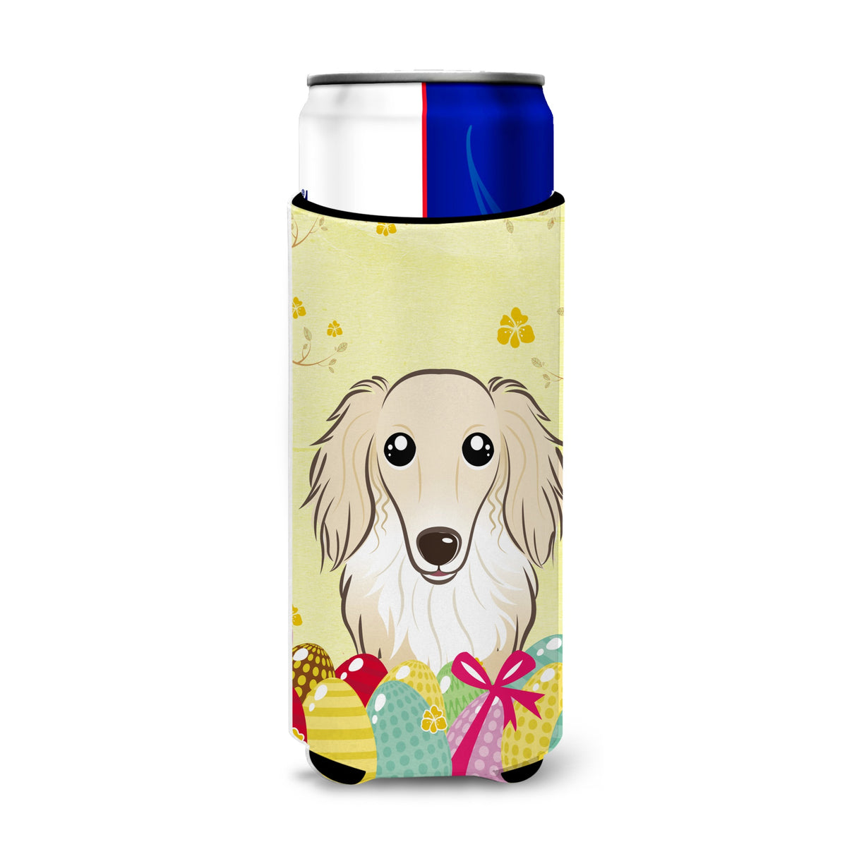 Caroline'S Treasures Bb1894Muk Longhair Crme Dachshund Easter Egg Hunt Michelob Ultra Koozies For Slim Cans, Multicolor