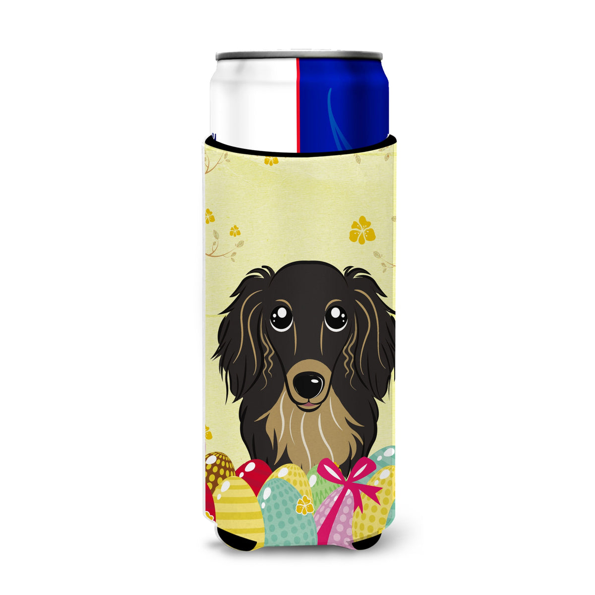 Caroline'S Treasures Bb1895Muk Longhair Black And Tan Dachshund Easter Egg Hunt Michelob Ultra Koozies For Slim Cans, Mult