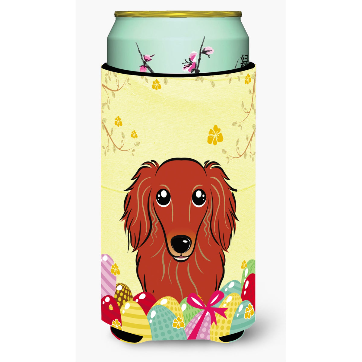 Caroline'S Treasures Bb1896Tbc Longhair Red Dachshund Easter Egg Hunt Tall Boy Hugger Koozie, Multicolor