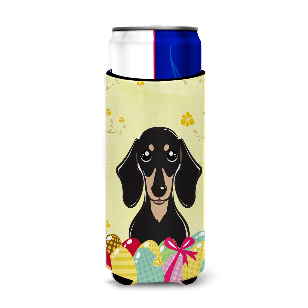 Caroline'S Treasures Bb1897Muk Smooth Black And Tan Dachshund Easter Egg Hunt Michelob Ultra Koozies For Slim Cans, Multic