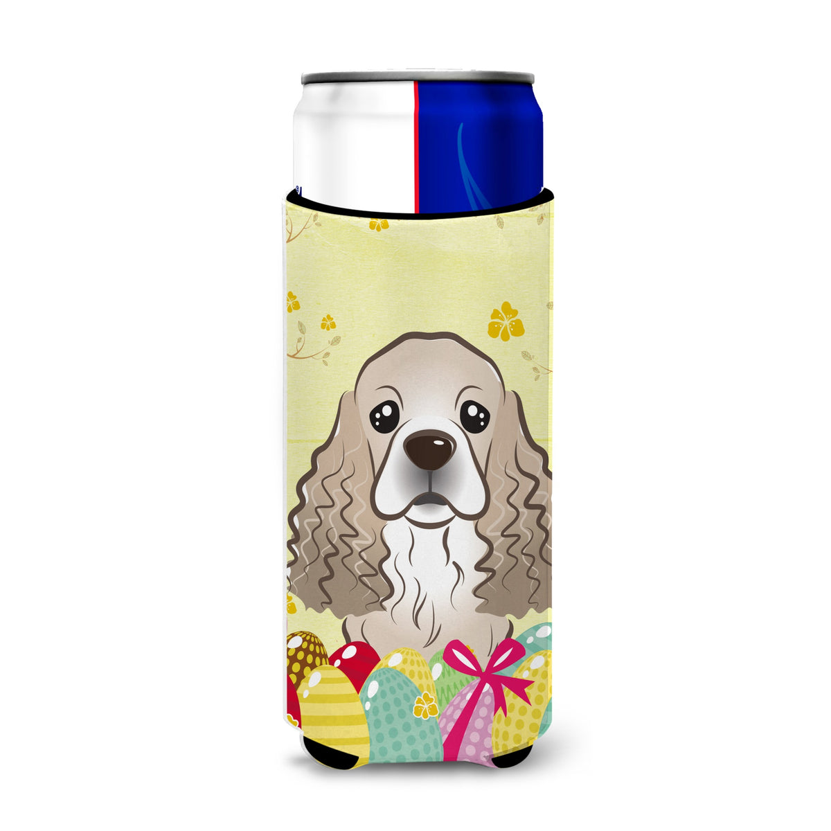 Caroline'S Treasures Bb1898Muk Cocker Spaniel Easter Egg Hunt Michelob Ultra Koozies For Slim Cans, Multicolor