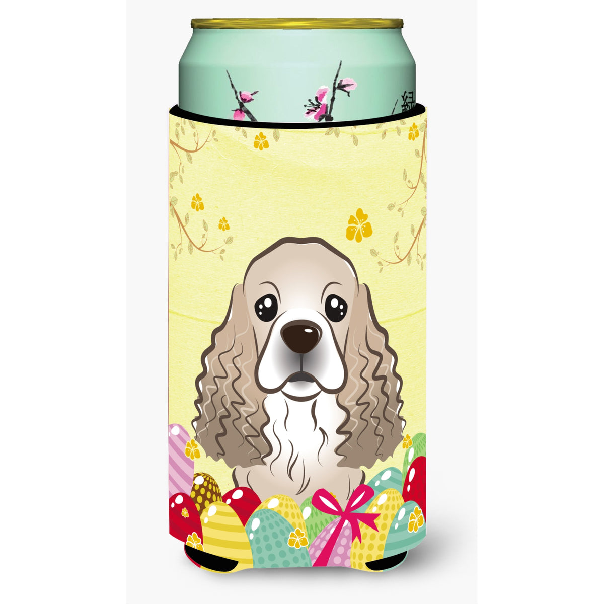 Caroline'S Treasures Bb1898Tbc Cocker Spaniel Easter Egg Hunt Tall Boy Hugger Koozie, Multicolor