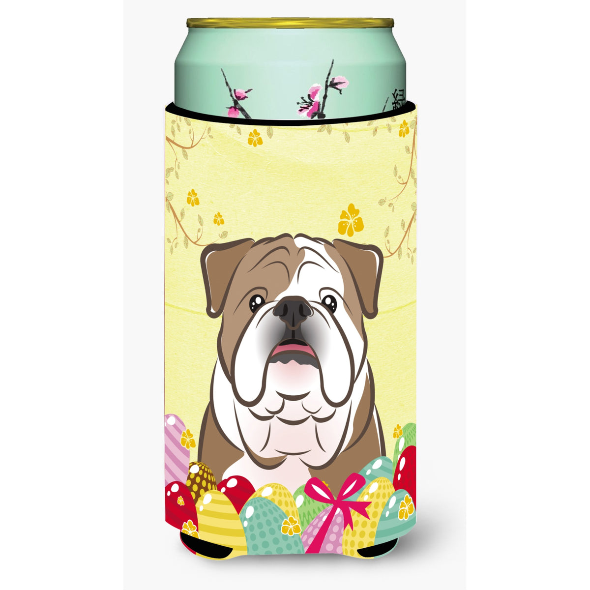 Caroline'S Treasures Bb1901Tbc English Bulldog Easter Egg Hunt Tall Boy Hugger Koozie, Multicolor
