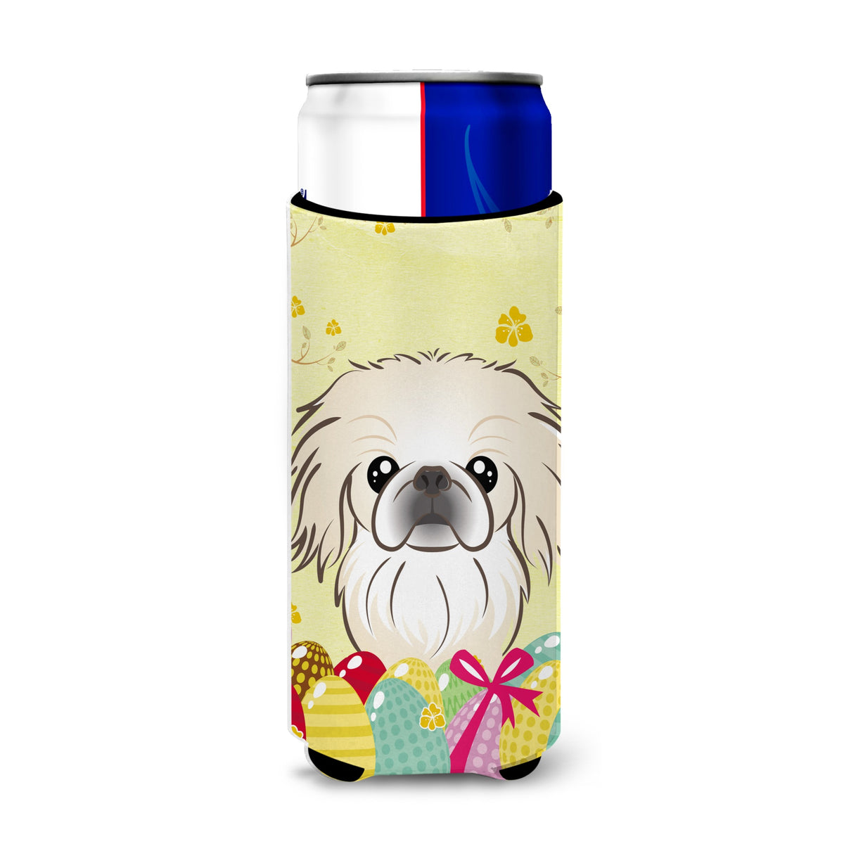 Caroline'S Treasures Bb1903Muk Pekingese Easter Egg Hunt Michelob Ultra Koozies For Slim Cans, Multicolor