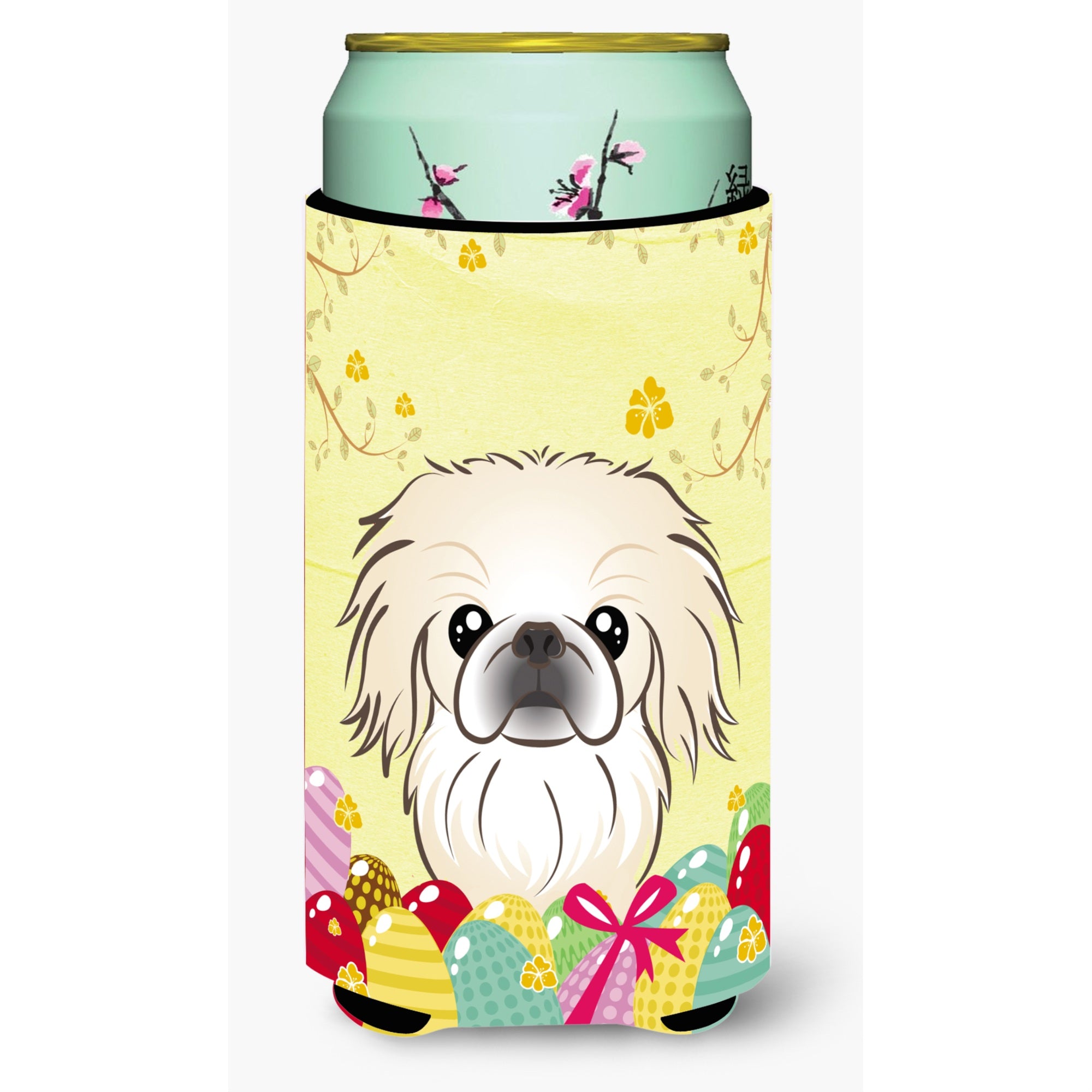 Caroline'S Treasures Bb1903Tbc Pekingese Easter Egg Hunt Tall Boy Hugger Koozie, Multicolor