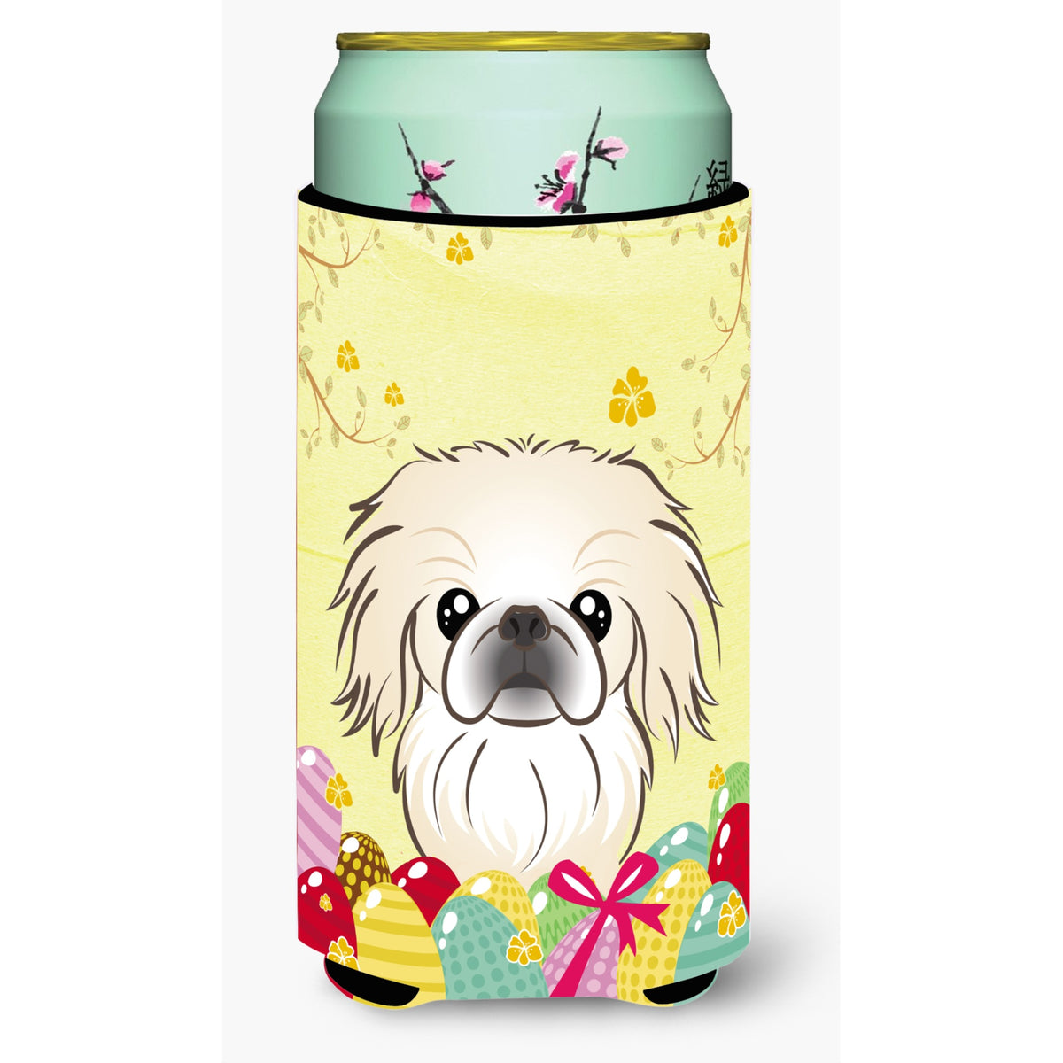 Caroline'S Treasures Bb1903Tbc Pekingese Easter Egg Hunt Tall Boy Hugger Koozie, Multicolor