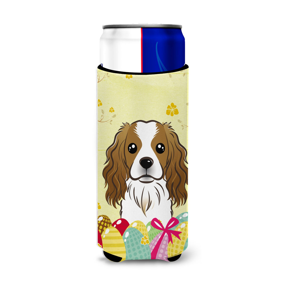Caroline'S Treasures Bb1906Muk Cavalier Spaniel Easter Egg Hunt Michelob Ultra Koozies For Slim Cans, Multicolor