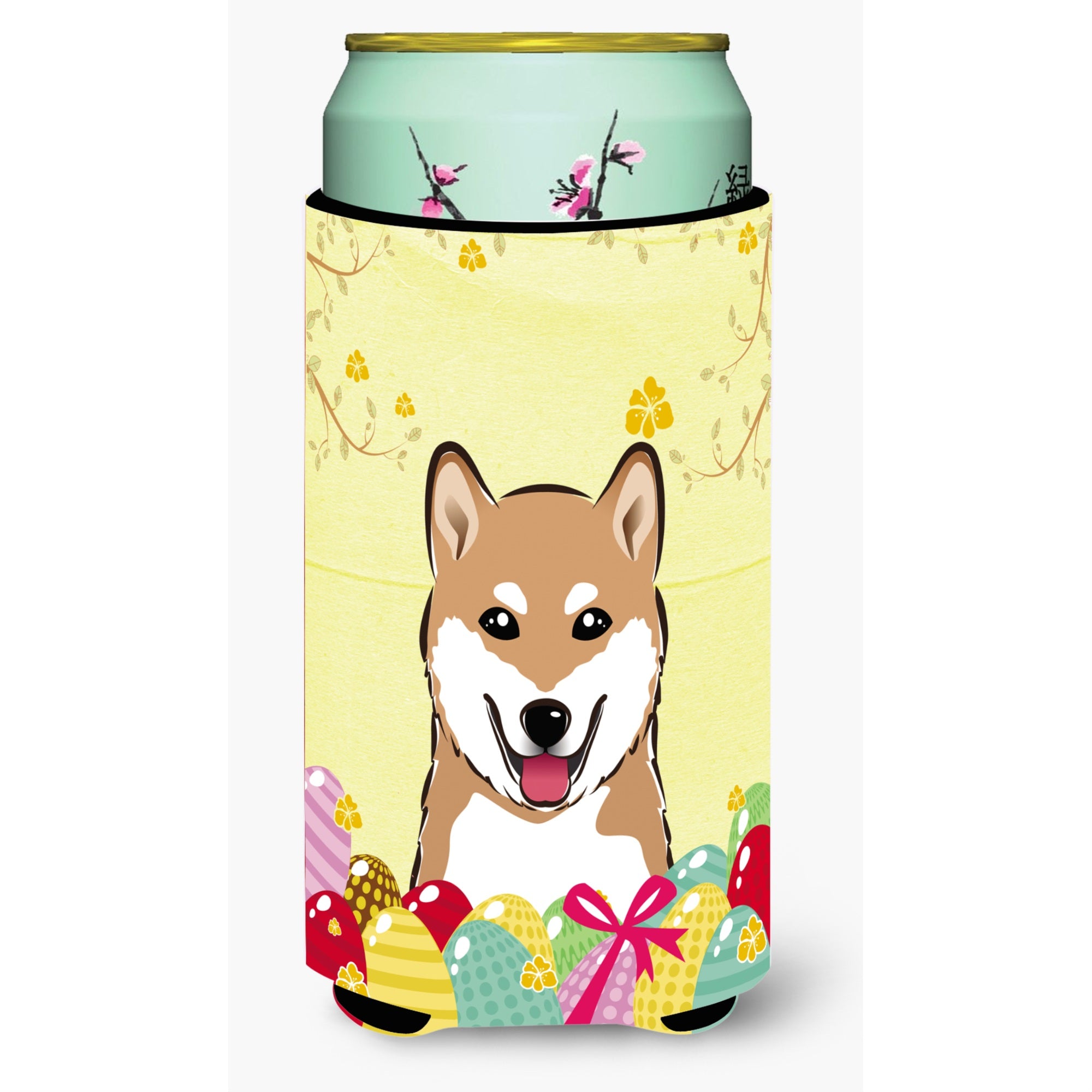 Caroline'S Treasures Bb1907Tbc Shiba Inu Easter Egg Hunt Tall Boy Hugger Koozie, Multicolor