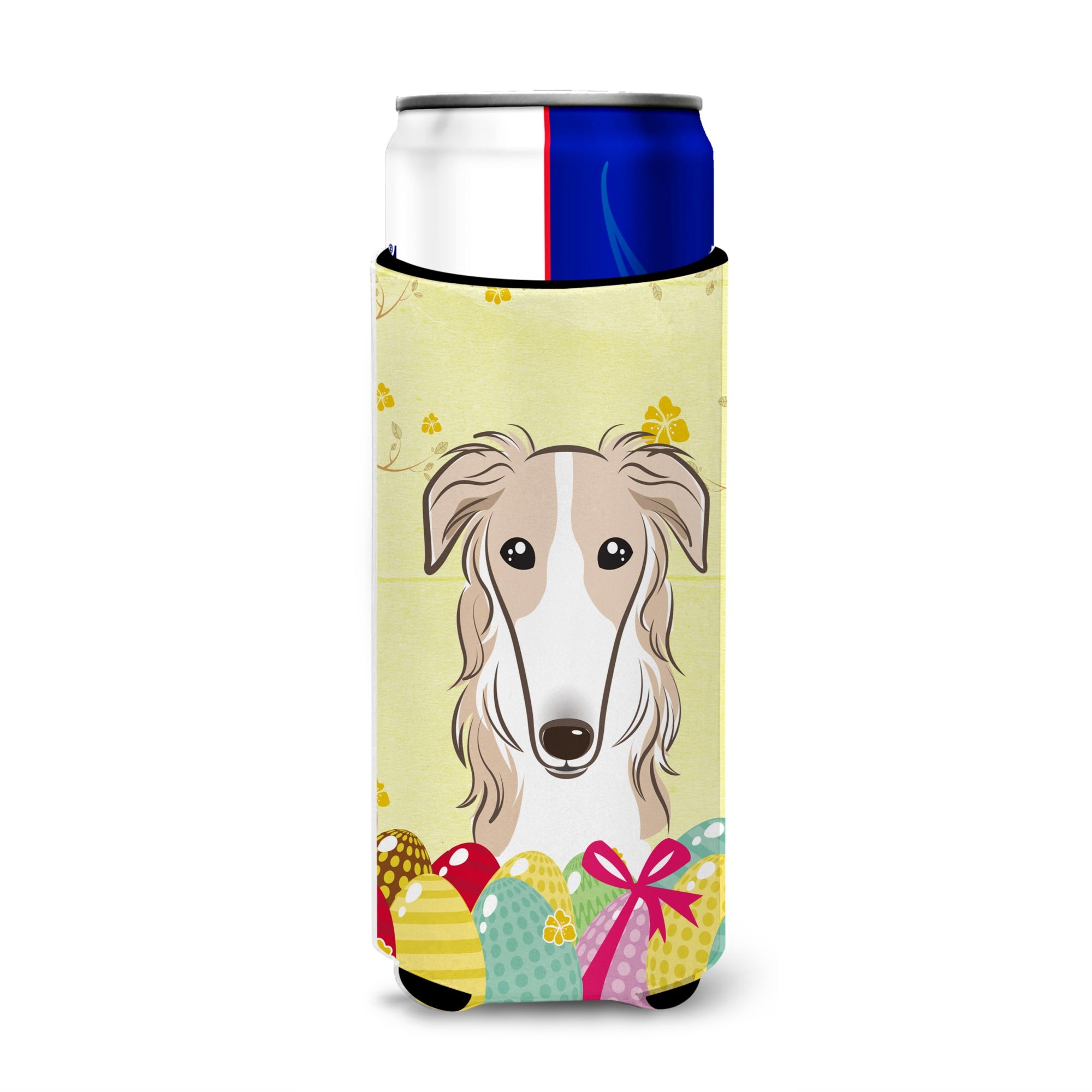 Caroline'S Treasures Bb1910Muk Borzoi Easter Egg Hunt Michelob Ultra Koozies For Slim Cans, Multicolor