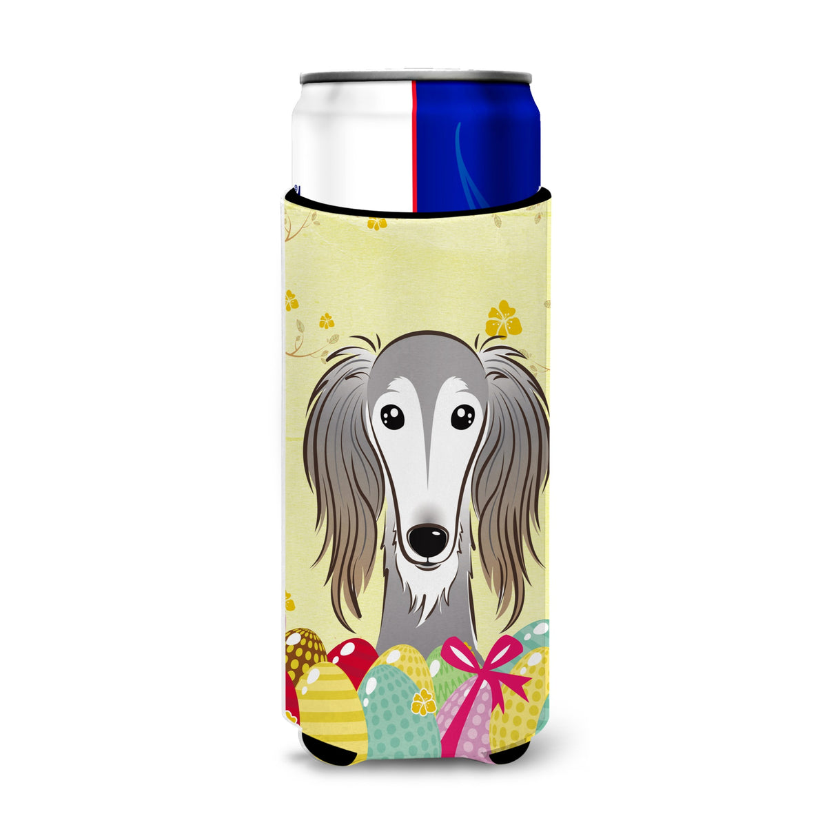 Caroline'S Treasures Bb1911Muk Saluki Easter Egg Hunt Michelob Ultra Koozies For Slim Cans, Multicolor