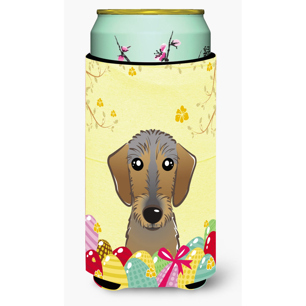 Caroline'S Treasures Bb1915Tbc Wirehaired Dachshund Easter Egg Hunt Tall Boy Hugger Koozie, Multicolor