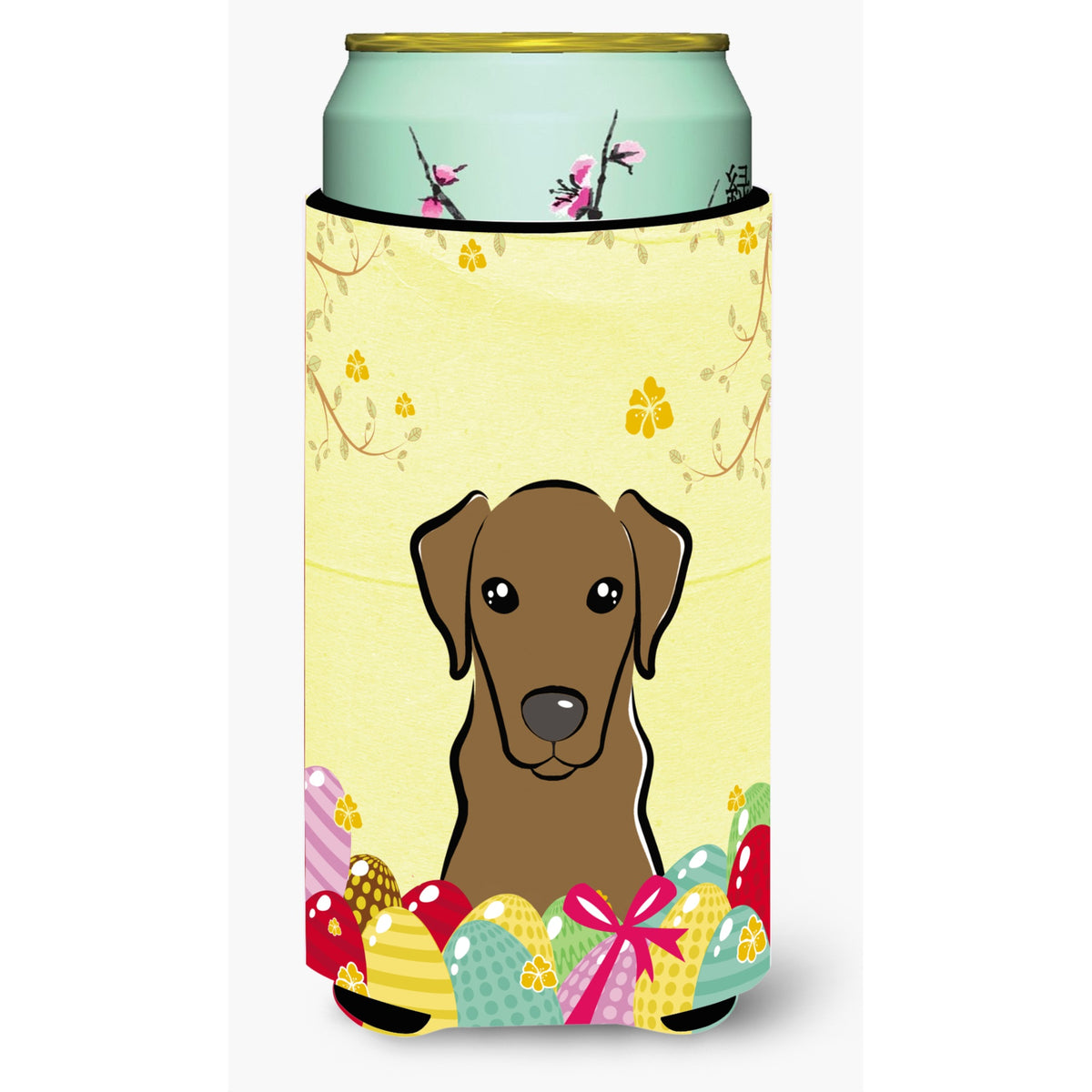 Caroline'S Treasures Bb1916Tbc Chocolate Labrador Easter Egg Hunt Tall Boy Hugger Cold-Beverage-Koozies, Multicolor