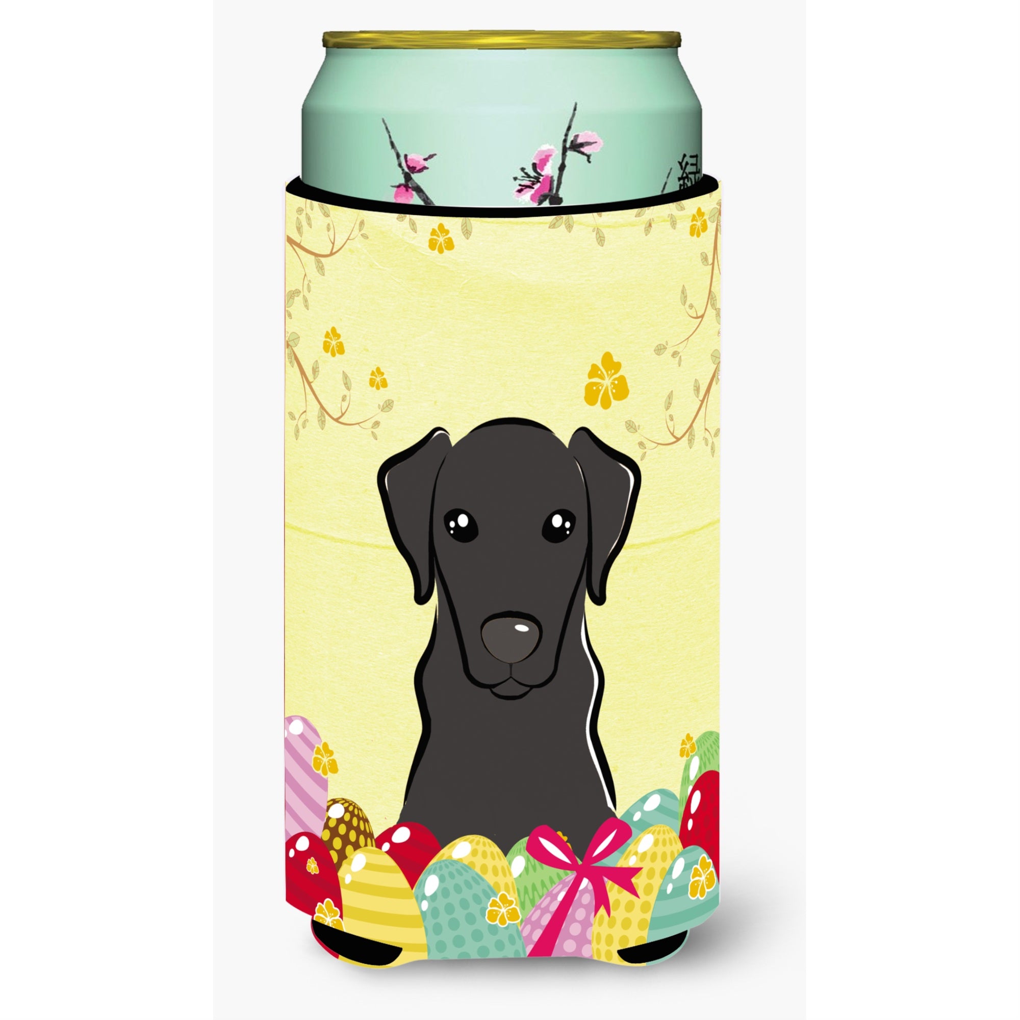 Caroline'S Treasures Bb1917Tbc Black Labrador Easter Egg Hunt Tall Boy Hugger Koozie, Multicolor