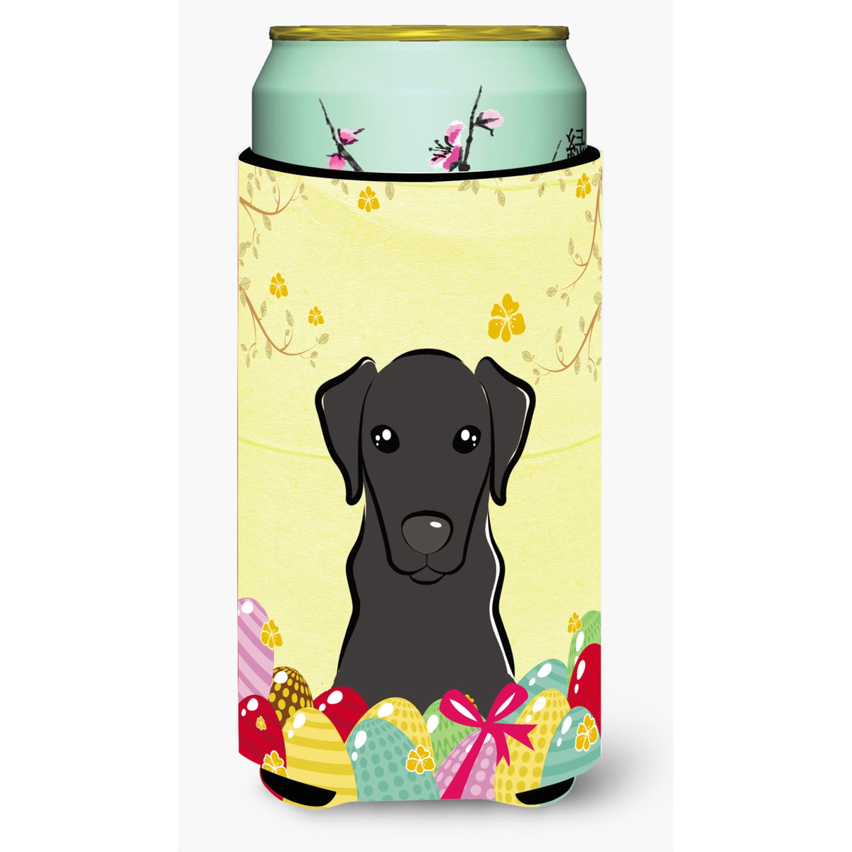 Caroline'S Treasures Bb1917Tbc Black Labrador Easter Egg Hunt Tall Boy Hugger Koozie, Multicolor
