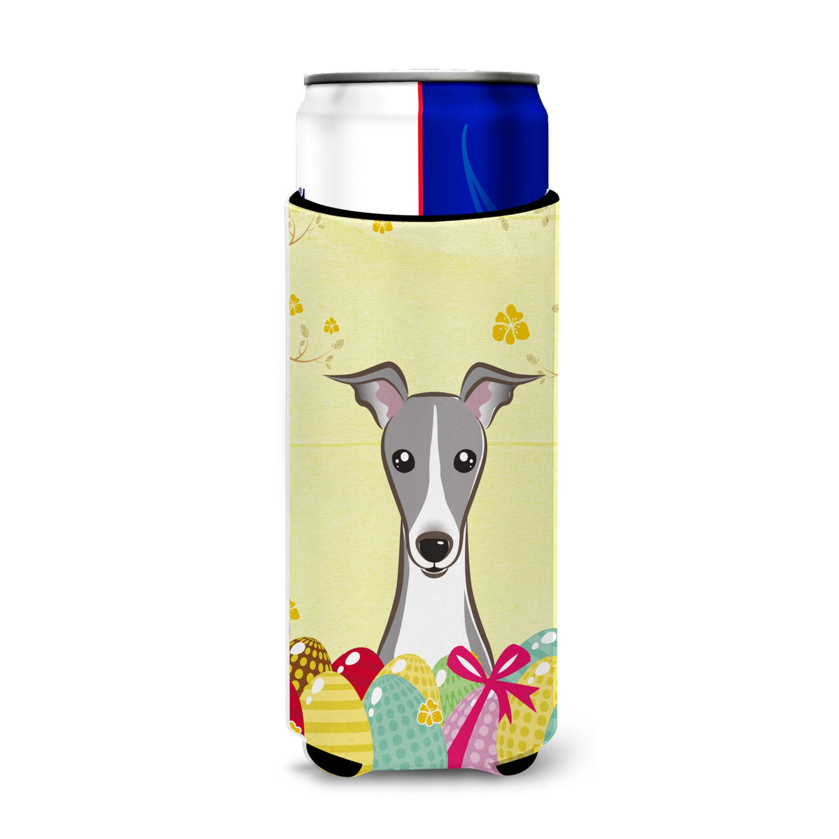 Caroline'S Treasures Bb1918Muk Italian Greyhound Easter Egg Hunt Michelob Ultra Koozies For Slim Cans, Multicolor