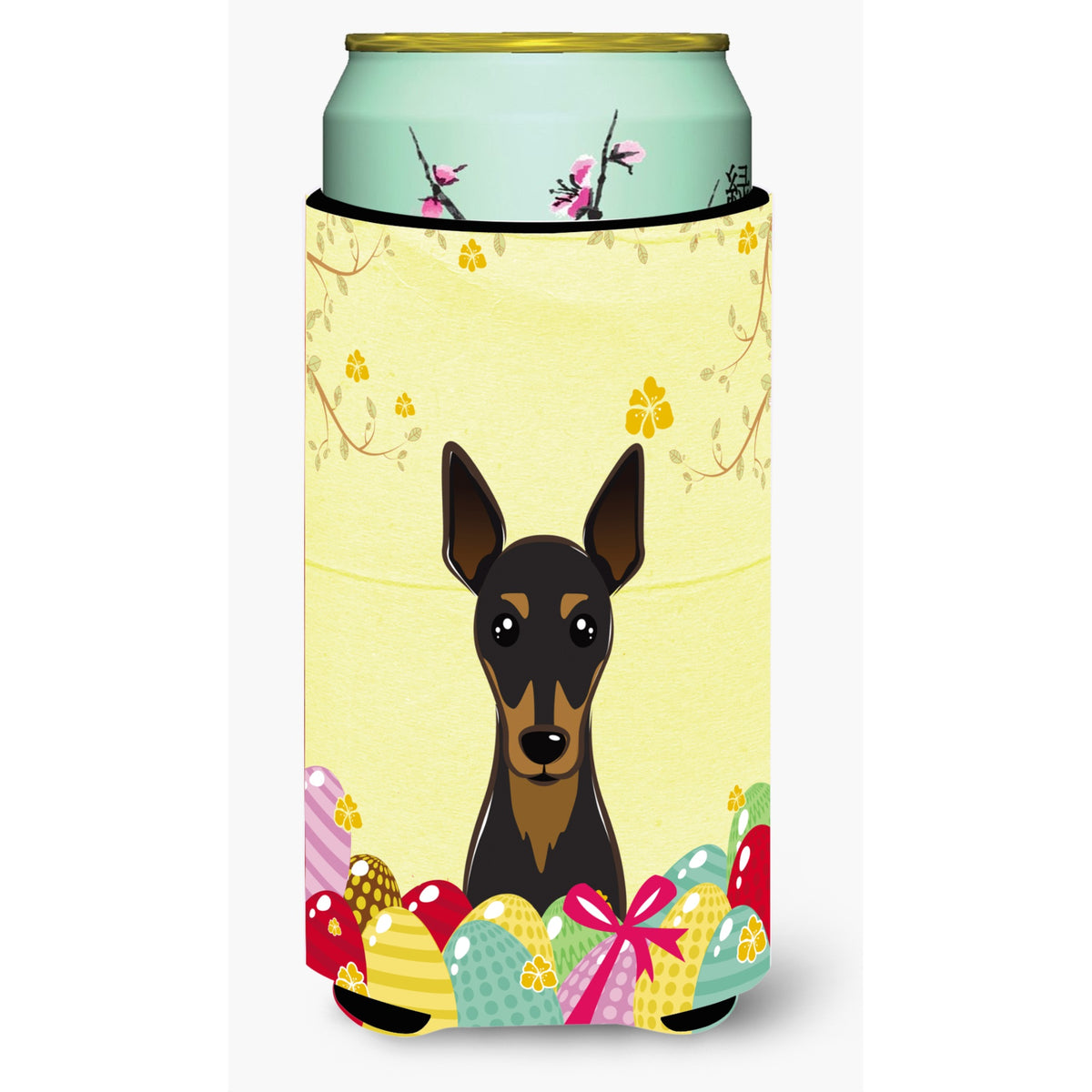 Caroline'S Treasures Bb1922Tbc Min Pin Easter Egg Hunt Tall Boy Hugger Koozie, Multicolor
