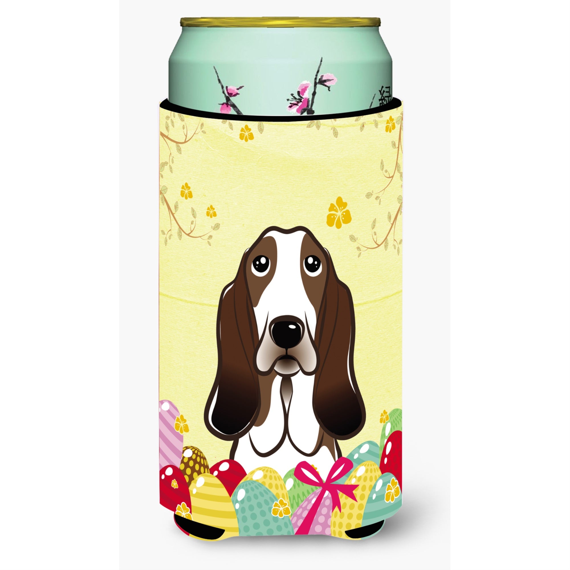 Caroline'S Treasures Bb1925Tbc Basset Hound Easter Egg Hunt Tall Boy Hugger Koozie, Multicolor