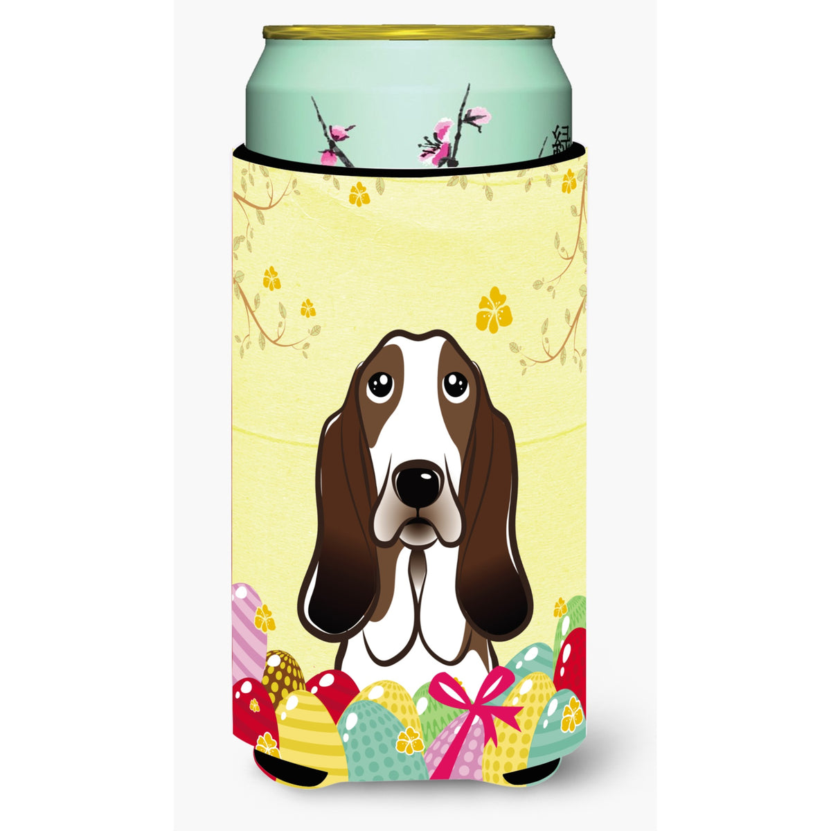 Caroline'S Treasures Bb1925Tbc Basset Hound Easter Egg Hunt Tall Boy Hugger Koozie, Multicolor