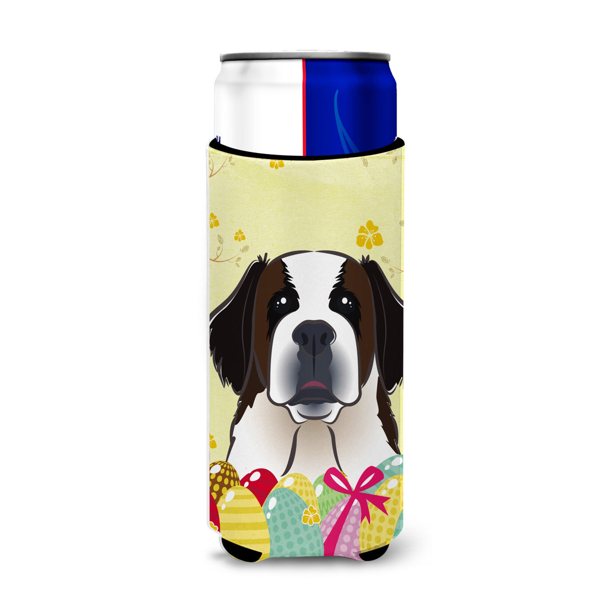Caroline'S Treasures Bb1928Muk Saint Bernard Easter Egg Hunt Michelob Ultra Koozies For Slim Cans, Multicolor