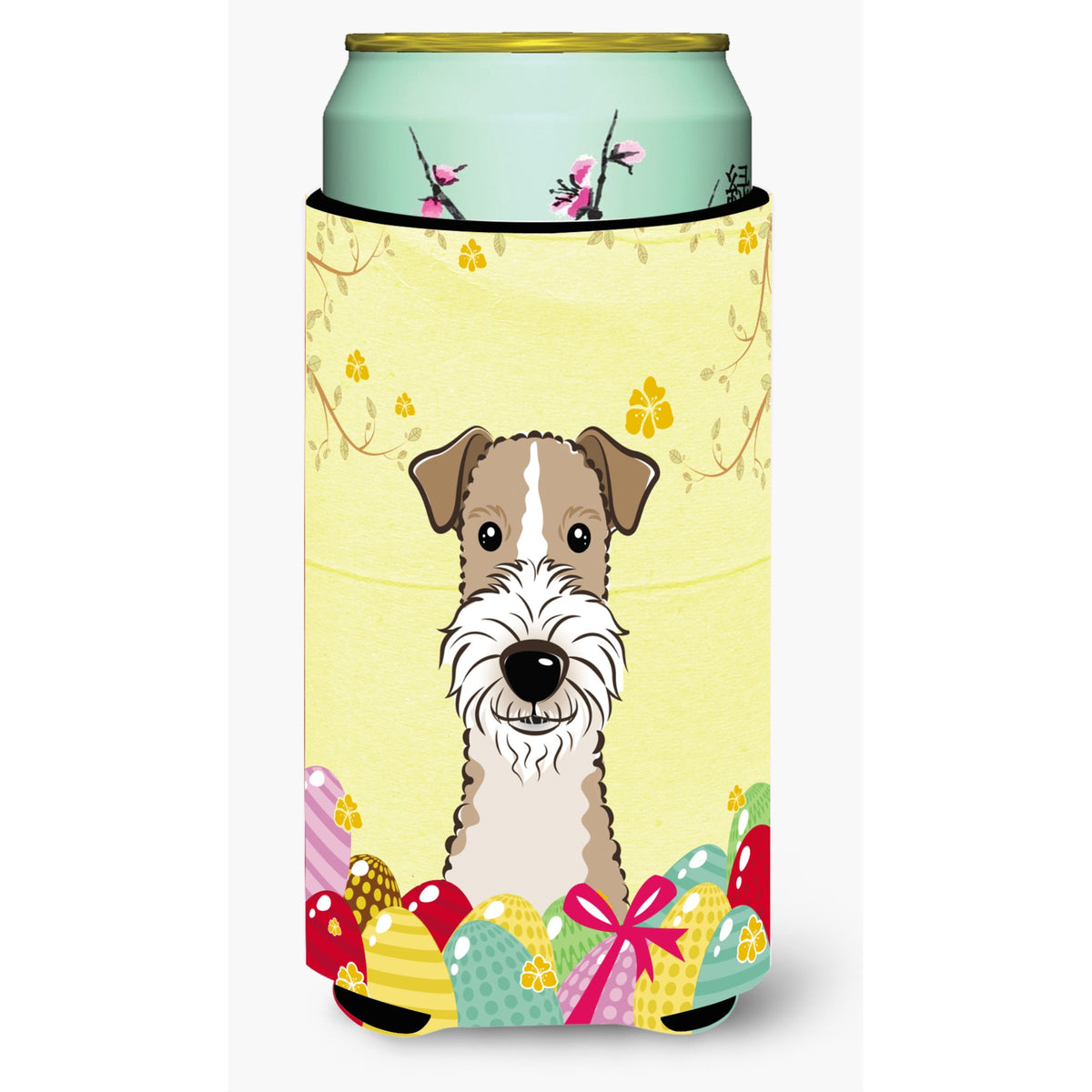 Caroline'S Treasures Bb1929Tbc Wire Haired Fox Terrier Easter Egg Hunt Tall Boy Hugger Koozie, Multicolor