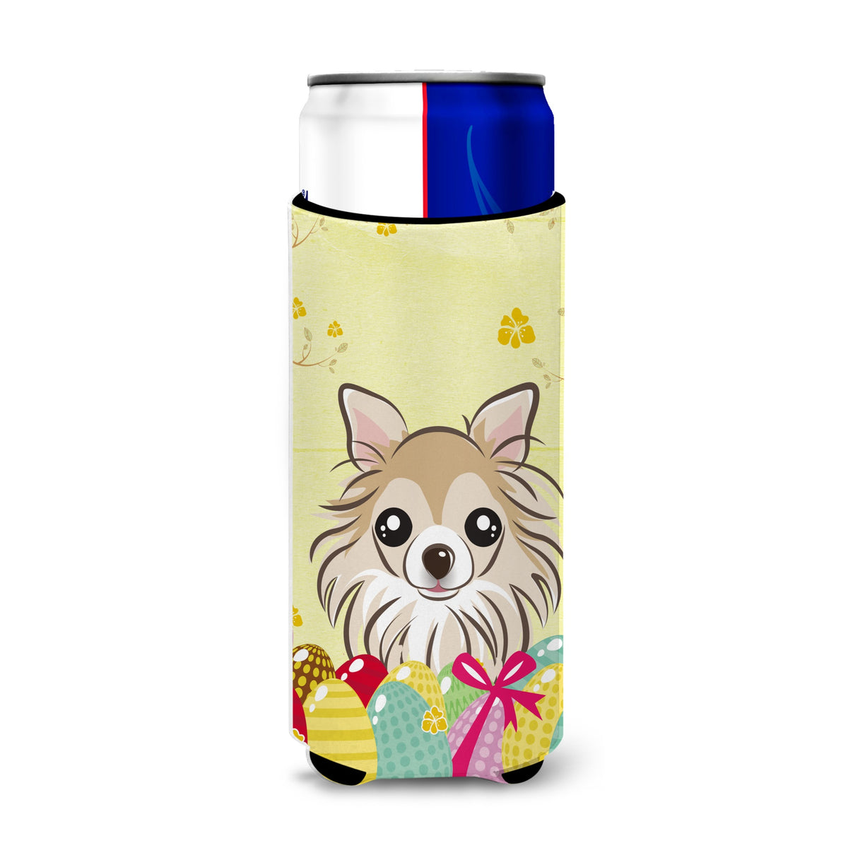 Caroline'S Treasures Bb1933Muk Chihuahua Easter Egg Hunt Michelob Ultra Koozies For Slim Cans, Multicolor