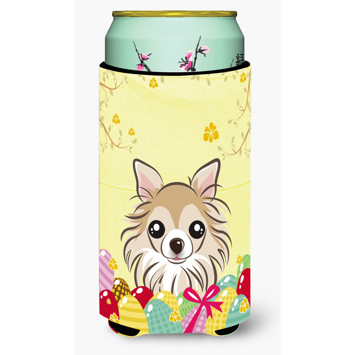 Caroline'S Treasures Bb1933Tbc Chihuahua Easter Egg Hunt Tall Boy Hugger Koozie, Multicolor
