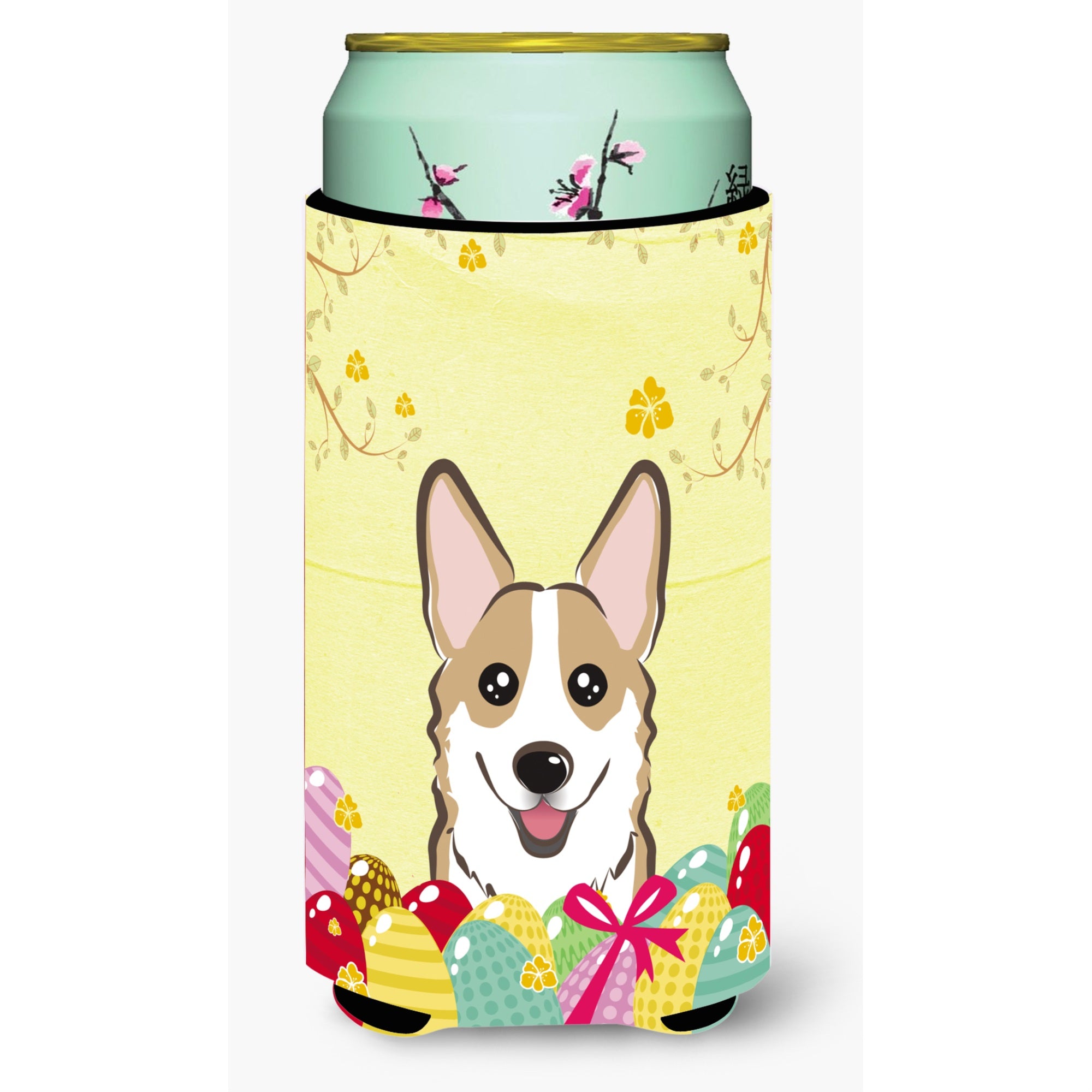 Caroline'S Treasures Bb1935Tbc Sable Corgi Easter Egg Hunt Tall Boy Hugger Koozie, Multicolor