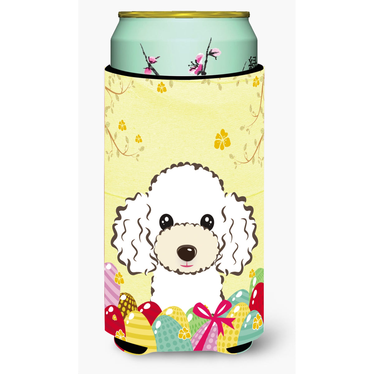 Caroline'S Treasures Bb1939Tbc White Poodle Easter Egg Hunt Tall Boy Hugger Koozie, Multicolor