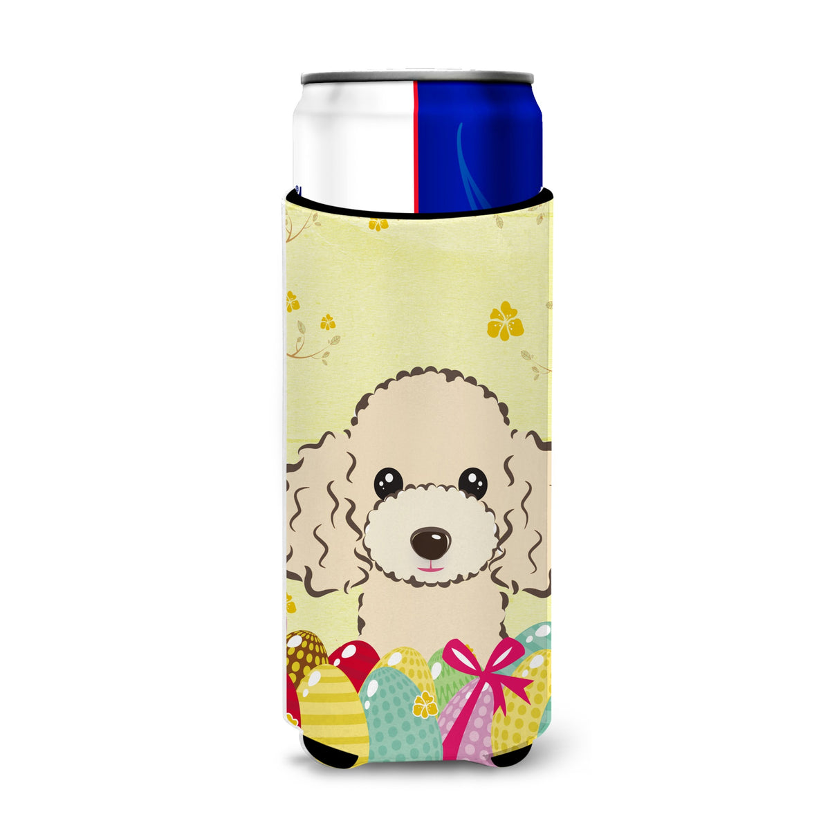 Caroline'S Treasures Bb1940Muk Buff Poodle Easter Egg Hunt Michelob Ultra Koozies For Slim Cans, Multicolor