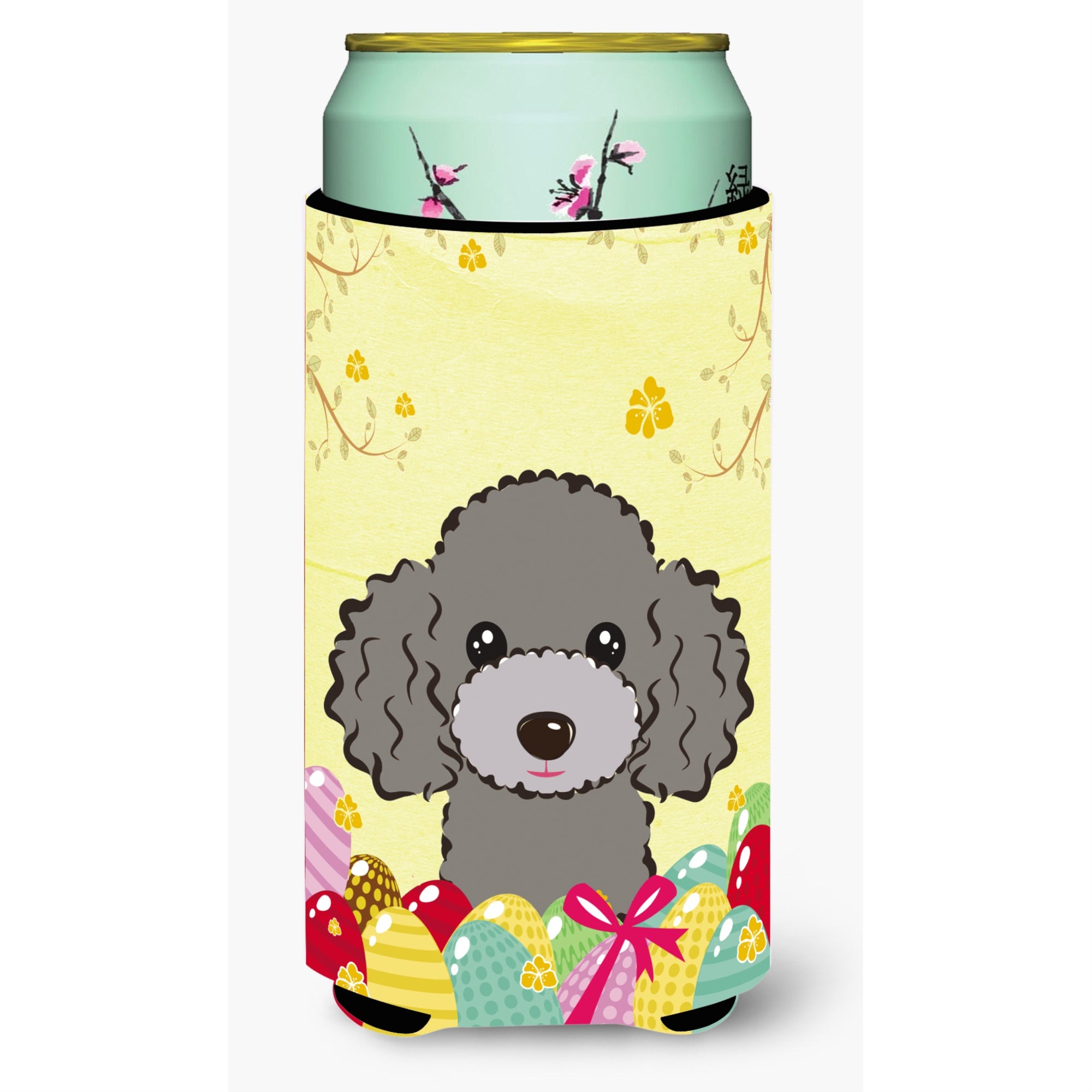 Caroline'S Treasures Bb1941Tbc Silver Gray Poodle Easter Egg Hunt Tall Boy Hugger Koozie, Multicolor