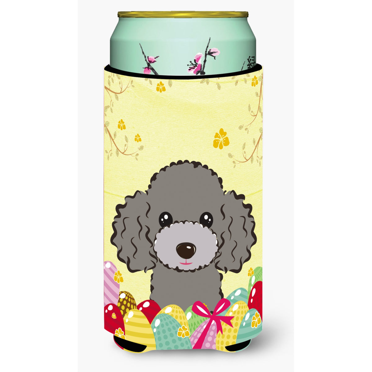 Caroline'S Treasures Bb1941Tbc Silver Gray Poodle Easter Egg Hunt Tall Boy Hugger Koozie, Multicolor