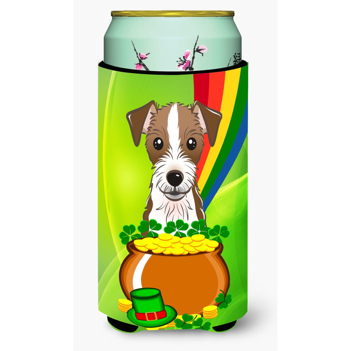 Caroline'S Treasures Bb1946Tbc Jack Russell Terrier St. Patrick'S Day Tall Boy Hugger Koozie, Multicolor