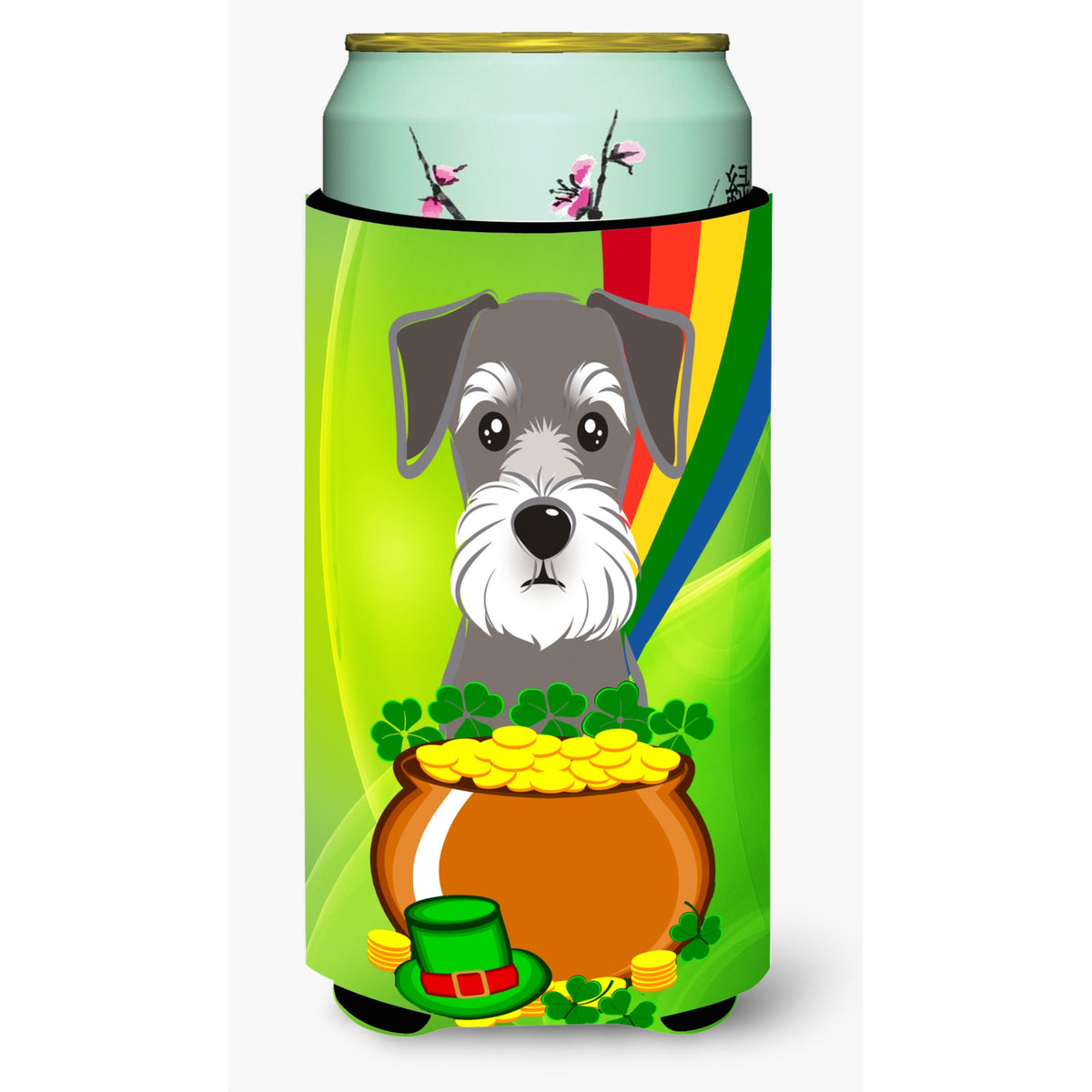 Caroline'S Treasures Bb1950Tbc Schnauzer St. Patrick'S Day Tall Boy Hugger Koozie, Multicolor