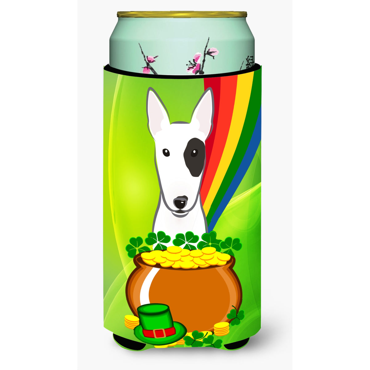 Caroline'S Treasures Bb1953Tbc Bull Terrier St. Patrick'S Day Tall Boy Hugger Koozie, Multicolor