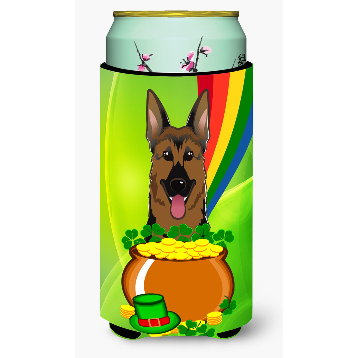 Caroline'S Treasures Bb1955Tbc German Shepherd St. Patrick'S Day Tall Boy Hugger Koozie, Multicolor