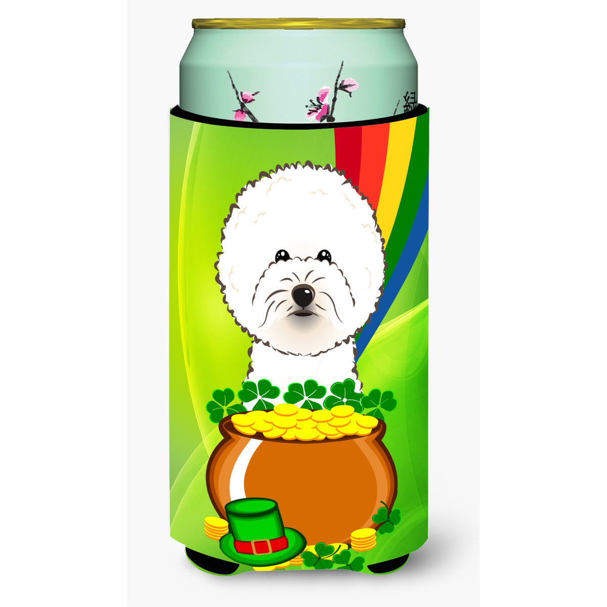 Caroline'S Treasures Bb1961Tbc Bichon Frise St. Patrick'S Day Tall Boy Hugger Koozie, Multicolor