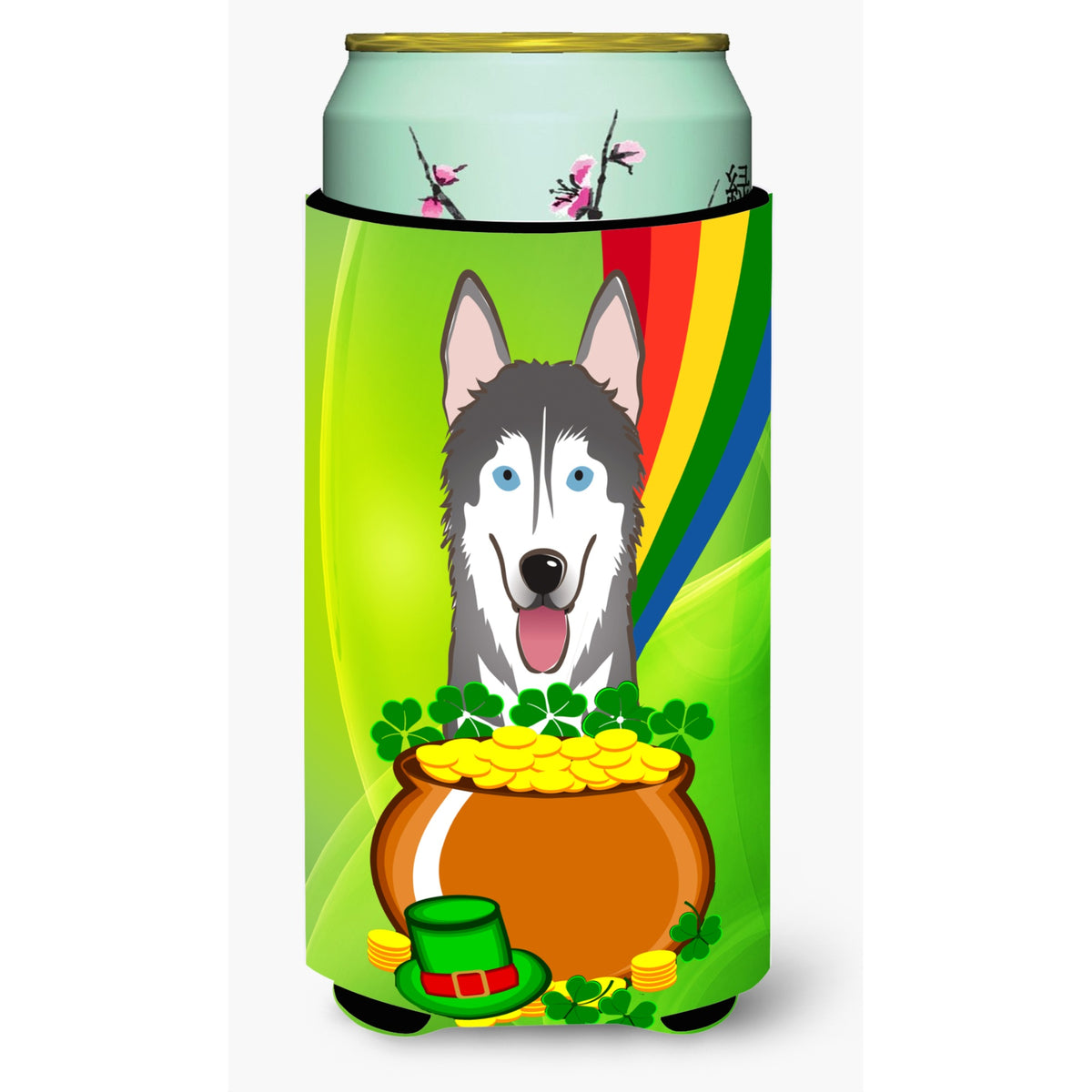 Caroline'S Treasures Bb1962Tbc Alaskan Malamute St. Patrick'S Day Tall Boy Hugger Koozie, Multicolor