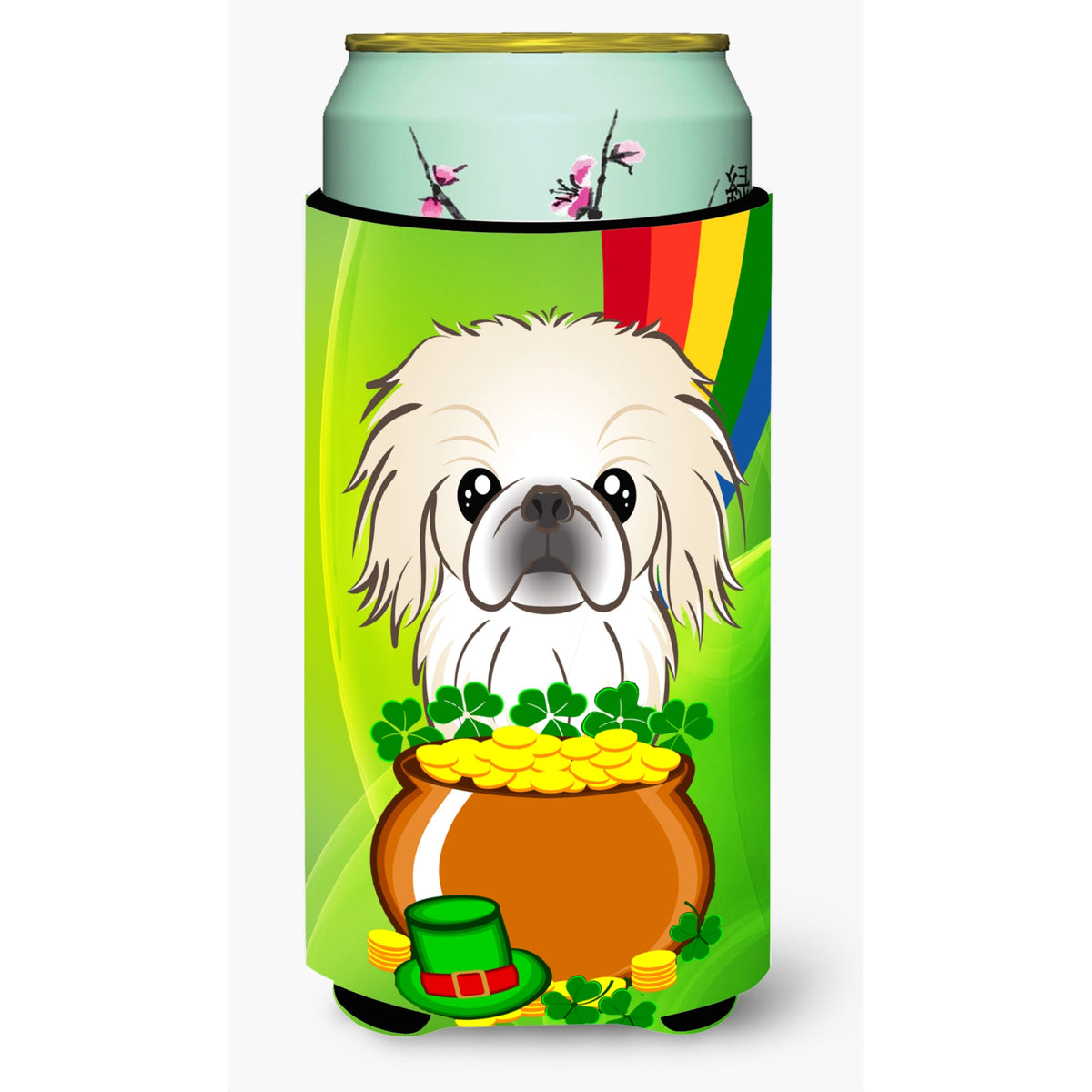 Caroline'S Treasures Bb1965Tbc Pekingese St. Patrick'S Day Tall Boy Hugger Koozie, Multicolor