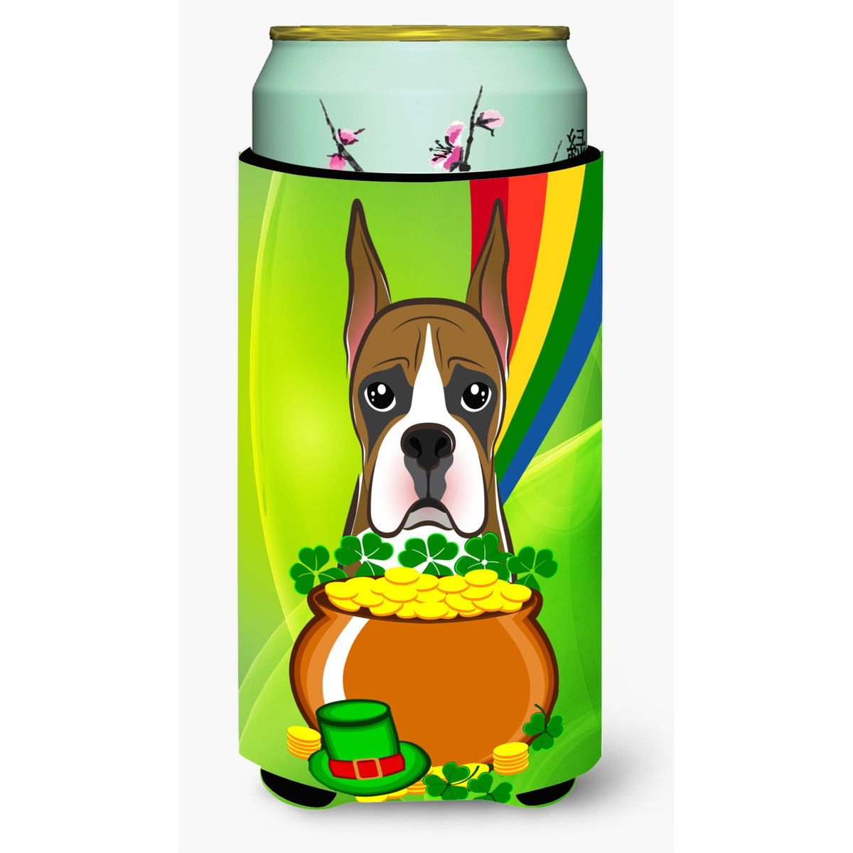 Caroline'S Treasures Bb1967Tbc Boxer St. Patrick'S Day Tall Boy Hugger Koozie, Multicolor