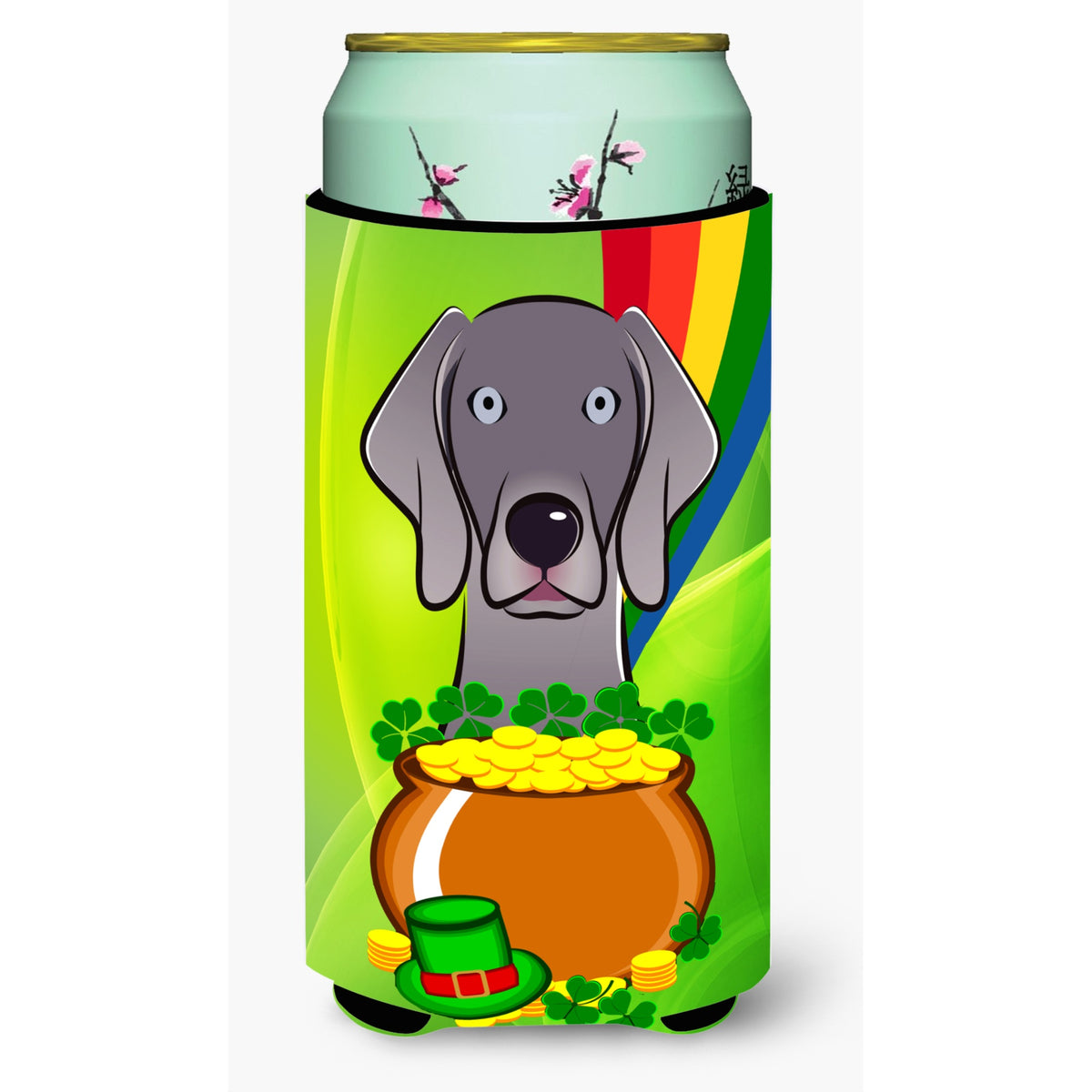Caroline'S Treasures Bb1975Tbc Weimaraner St. Patrick'S Day Tall Boy Hugger Koozie, Multicolor