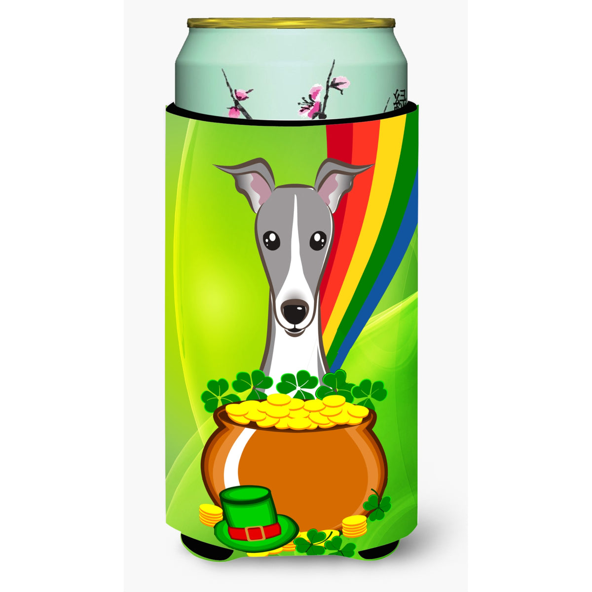 Caroline'S Treasures Bb1980Tbc Italian Greyhound St. Patrick'S Day Tall Boy Hugger Koozie, Multicolor