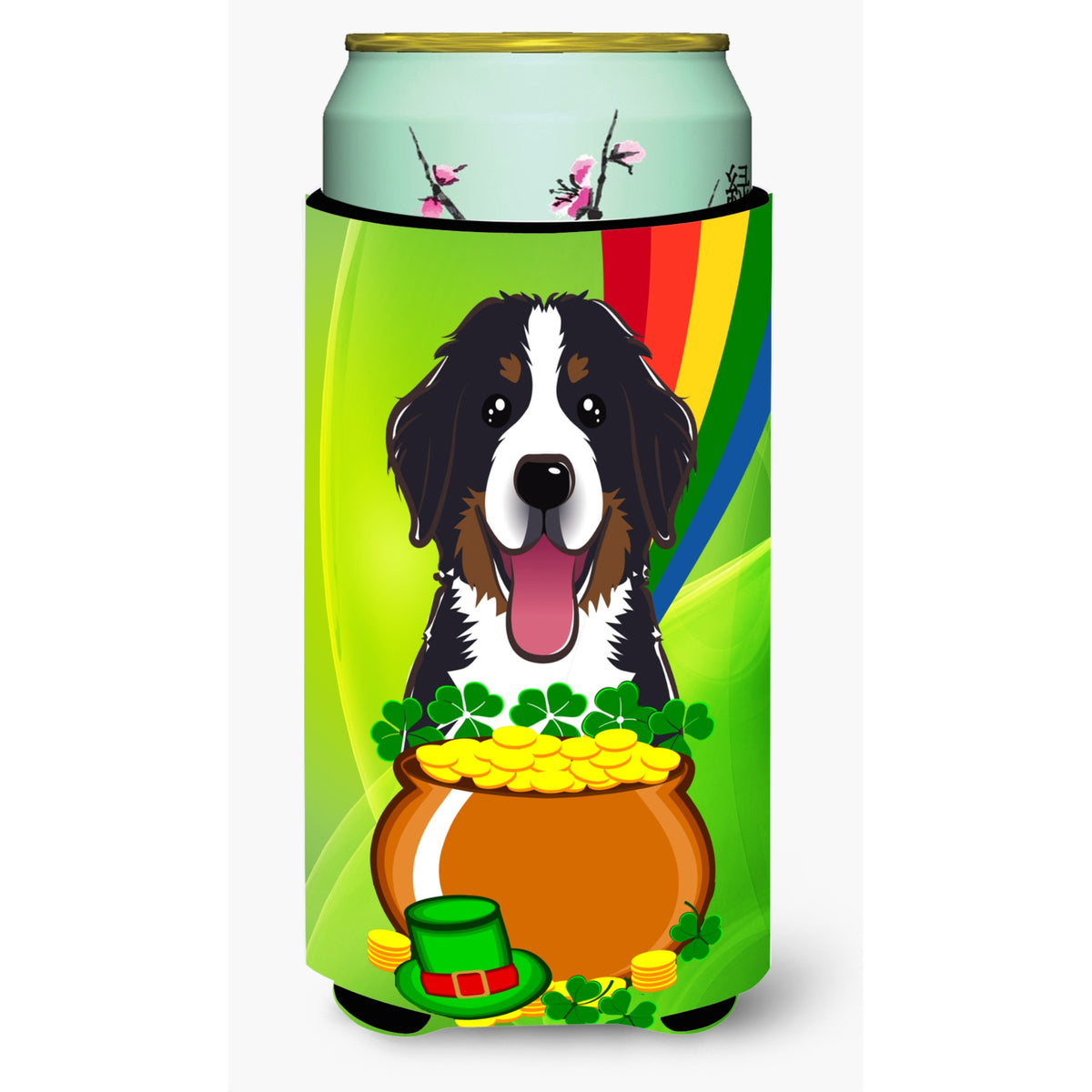 Caroline'S Treasures Bb1981Tbc Bernese Mountain Dog St. Patrick'S Day Tall Boy Hugger Koozie, Multicolor