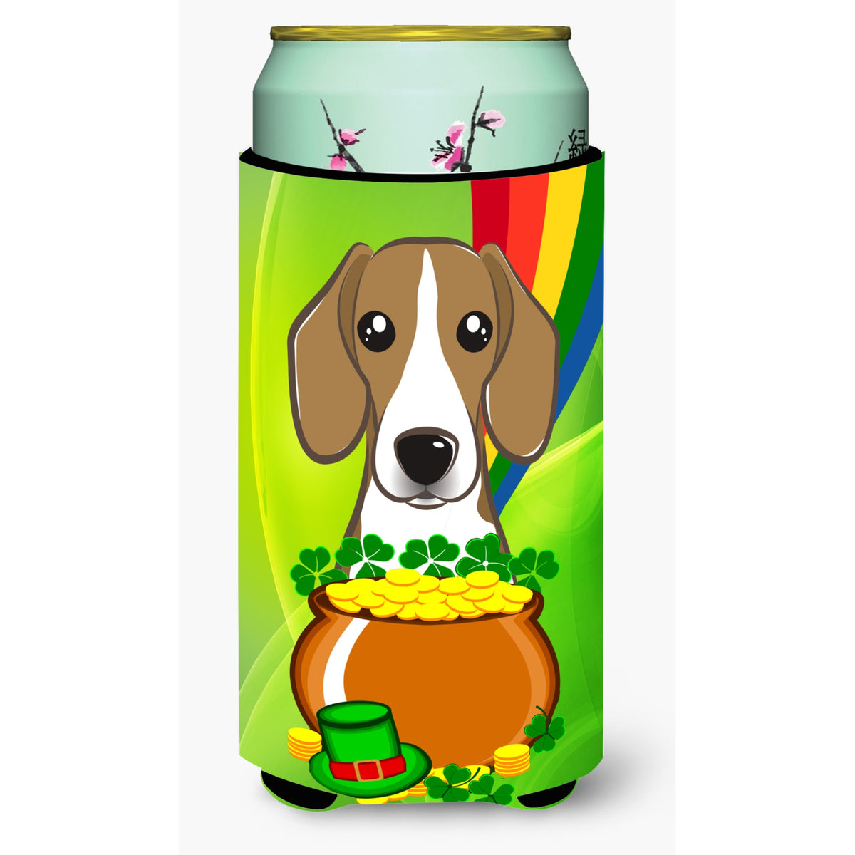 Caroline'S Treasures Bb1983Tbc Beagle St. Patrick'S Day Tall Boy Hugger Koozie, Multicolor