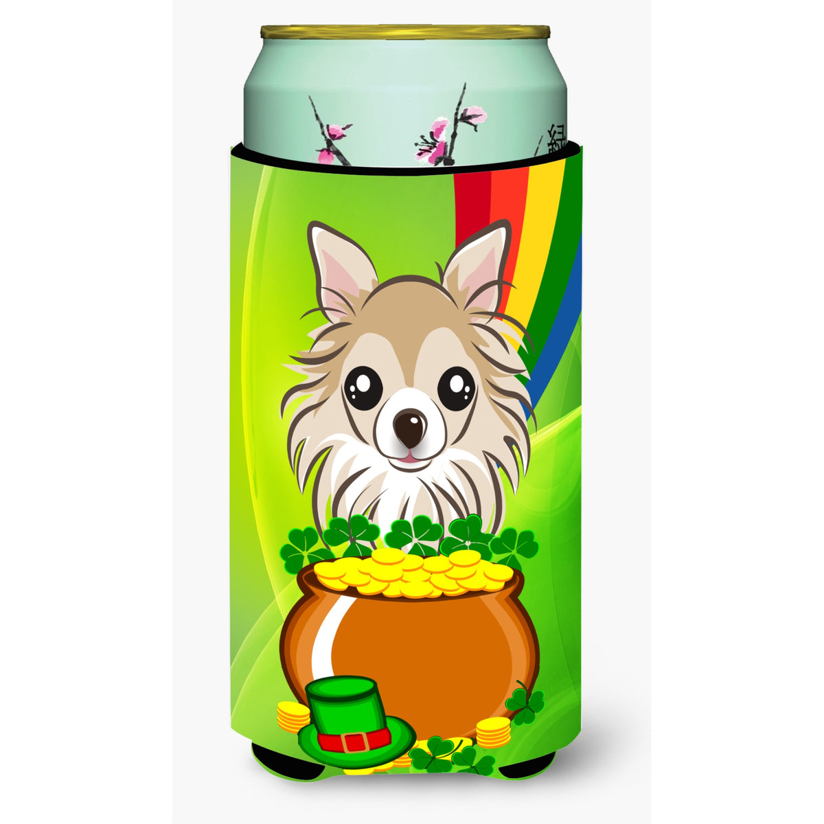 Caroline'S Treasures Bb1995Tbc Chihuahua St. Patrick'S Day Tall Boy Hugger Koozie, Multicolor
